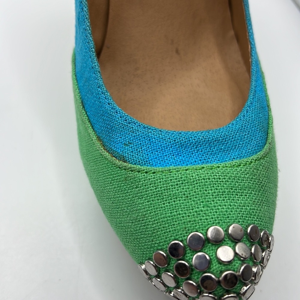 Penny Loves Kenny High Heels Stilettos Pumps Shoes Green Blue Womens 7.5 M - Picture 10 of 16